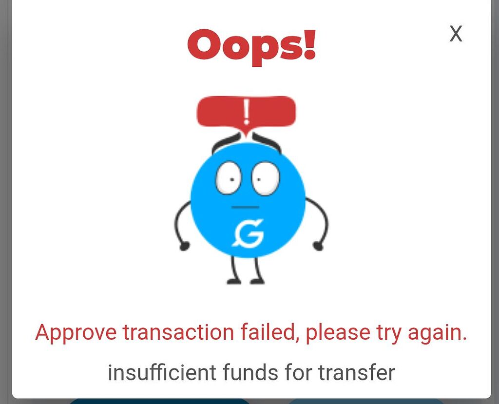 Issue with exchanging tokens - Transaction failed - Token & Economics ...